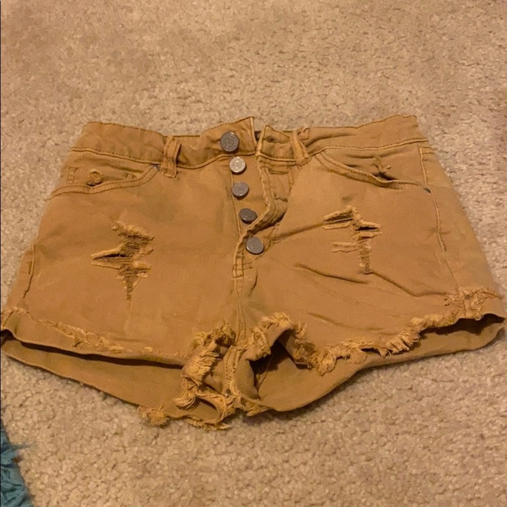 Yellow jean shorts